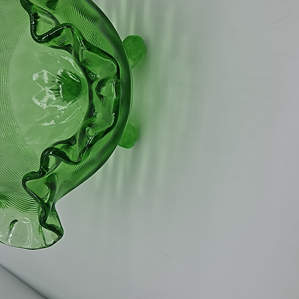 π FENTON vintage signed threaded diamond optic glass bowl - Picture 4 of 9